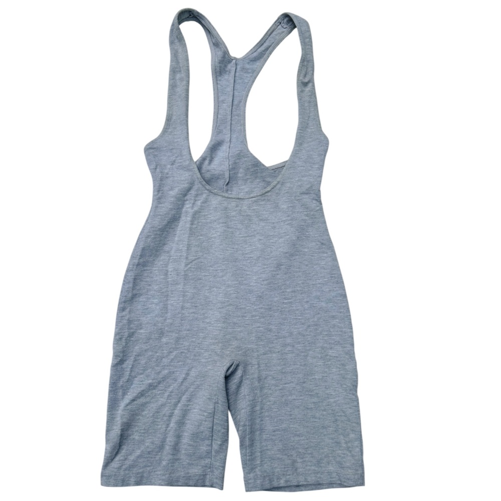 Vintage Marika Gray Leotard Sleeveless Romper | Womens Small Exercise Bodysuit